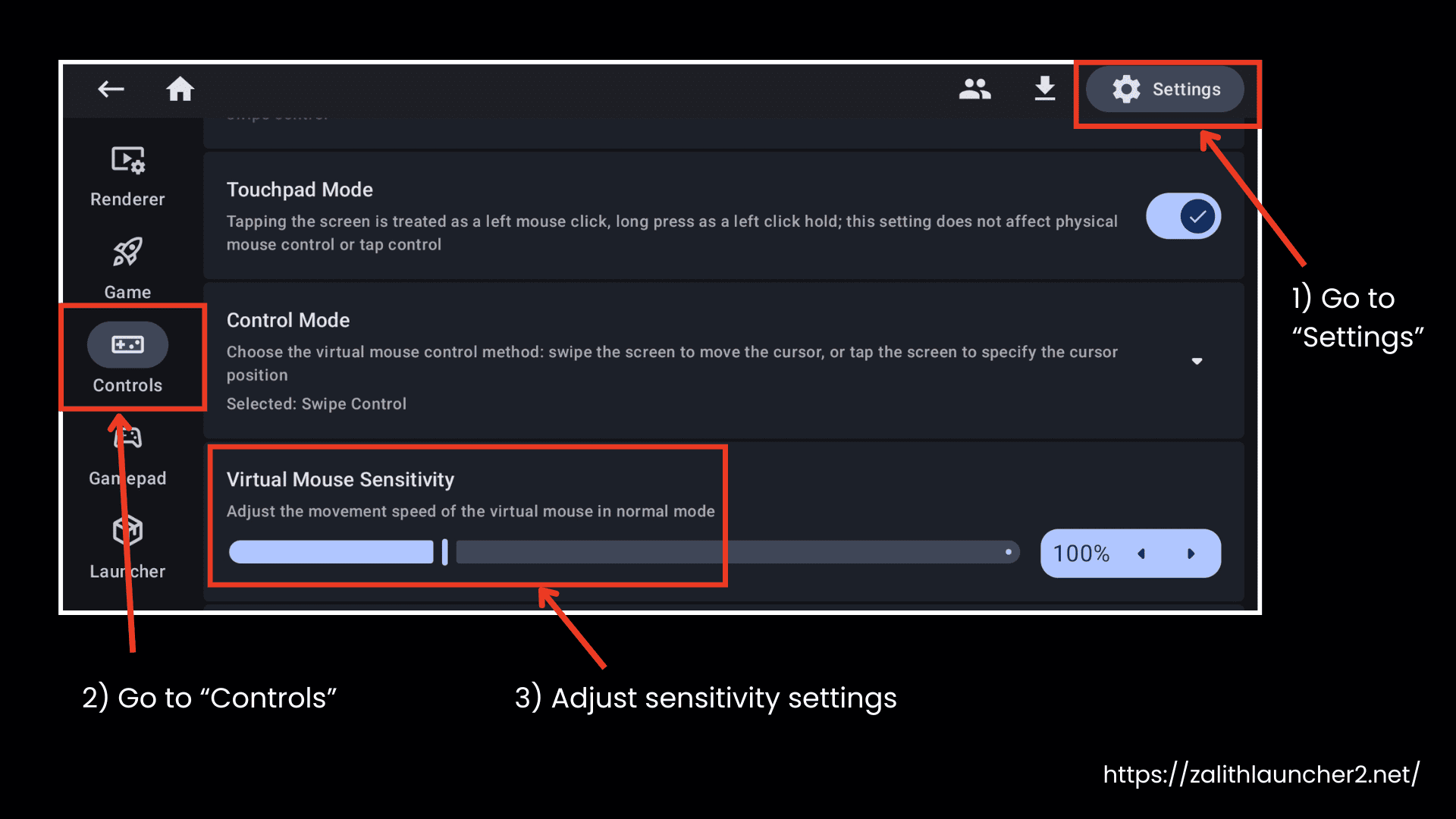 Adjust Touch Control Settings