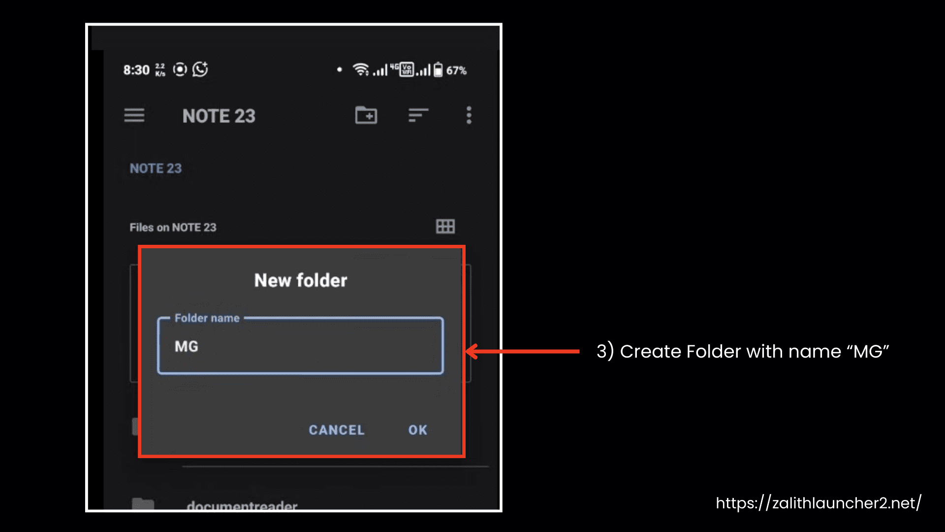Give Folder Name MG