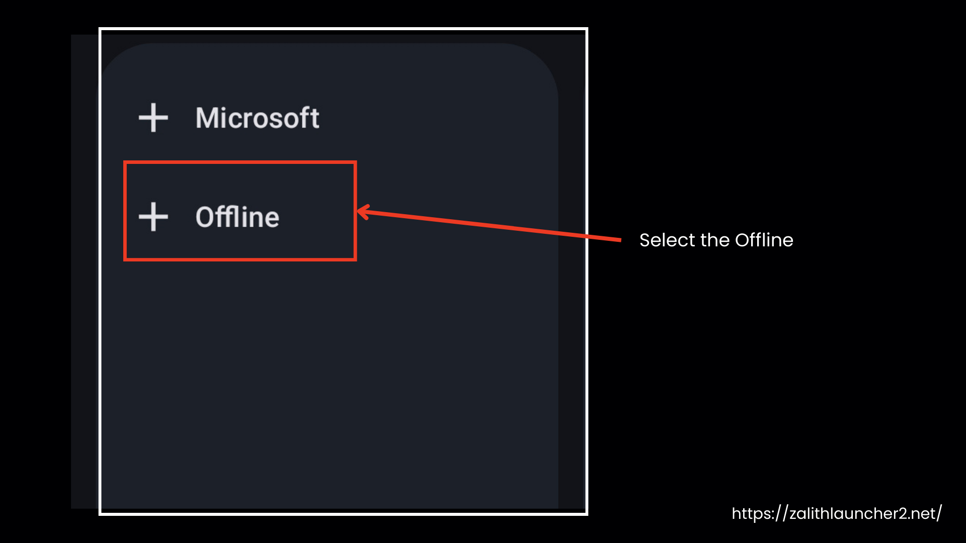 Select Offline Account